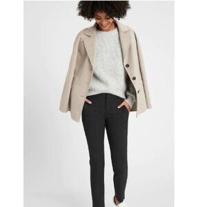 NWT BananaRep Avery Straight Fit Washable Italian Wool Ankle Pant 00P Black F814